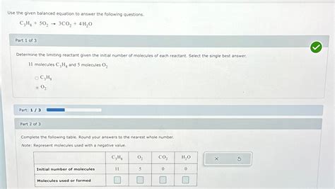 Solved Use The Given Balanced Equation To Answer The