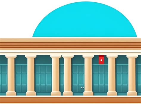 Premium AI Image | a cartoon illustration of a building with a red door and a red door