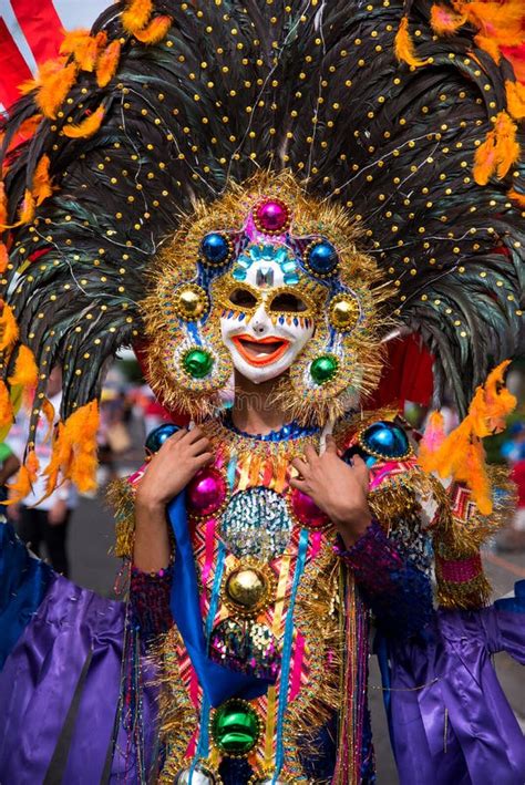 Parade Of Colorful Smiling Mask At 2018 Masskara Festival Bacol