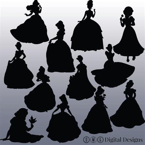 Disney Princess Silhouettes Clip Art Silhouette Clip Art