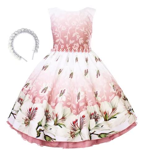 Vestido Infantil Nude Moda Floral Formatura Igreja Florista Frete grátis