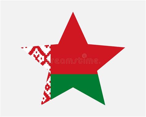 Belarus Star Flag Belarusian Star Shape Flag Stock Vector