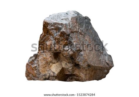 Big Stone Isolated On White Background Stock Photo 1523874284