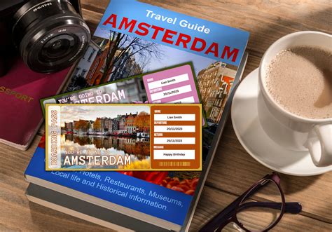 Printable Amsterdam Surprise Travel Ticket: Editable PDF (instant