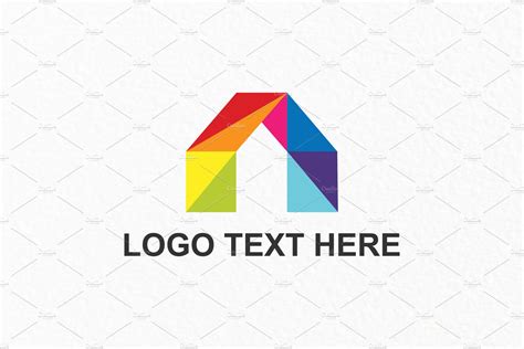 Colorful Geometric House Logo Branding And Logo Templates Creative Market