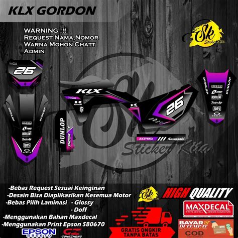 Jual Decal Sticker Fullbody Motor Klx Gordon Variasi Grafis Desain