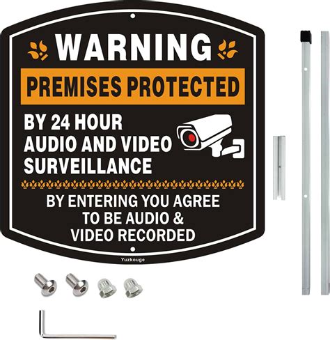 Amazon Yuzkouge Warning Premises Protected By Hour Audio And