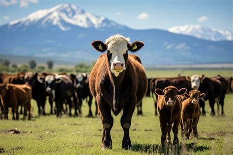 ai generated herd  cows   meadow   mountains  blue sky