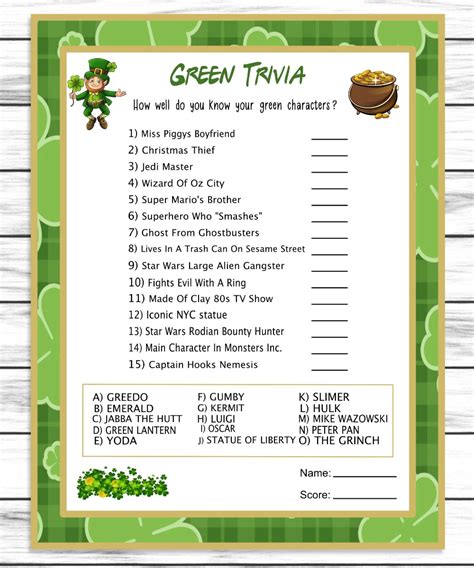 Saint Patricks Day Trivia