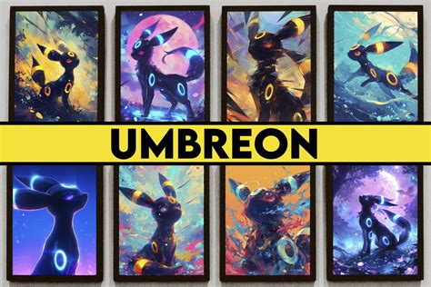 Printable Umbreon Poster Pokemon Print Set Descarga Digital Poster