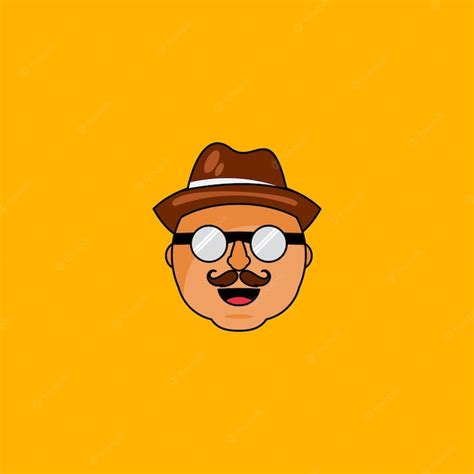 Premium Vector A Cartoon Man With Glasses And A Hat And Glasses On A