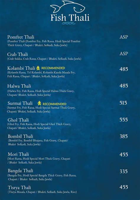 Menu Of Hodi Seafood Restaurant Vashi Navi Mumbai