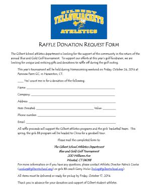 Raffle Donation Request Form Fill Online Printable Fillable Blank