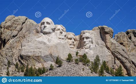 Mount Rushmore Monument stock image. Image of blue, honest - 137750381