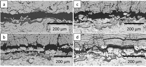 Cross Sections Of Failed Samples After Thermal Cycling A Aps Ysz