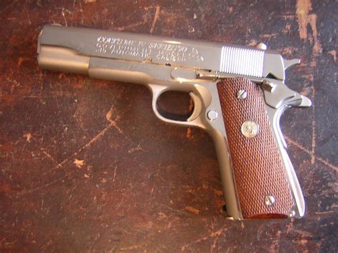 Polished Nickel Plated Colt MK IV Series 70 Gov For Sale