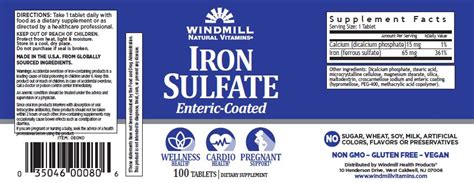 Iron Sulfate - 100 - Windmill Vitamins