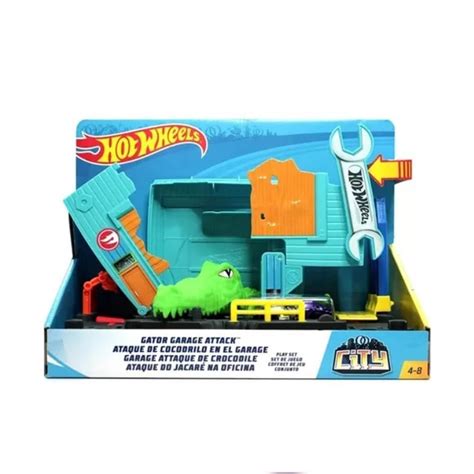 Venta Internacional Hot Wheels Ataque En El Taller Del Cocodrilo Pista De Coches De Juguete
