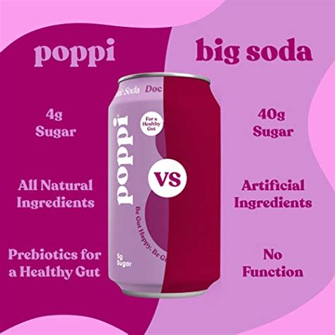 POPPI Sparkling Prebiotic Soda W Gut Health Immunity Benefits