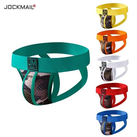 Jockmail Strap Men Underwear Penis Pouch Briefs Camouflage Men Thong Sexy Gay Jockstrap Mesh