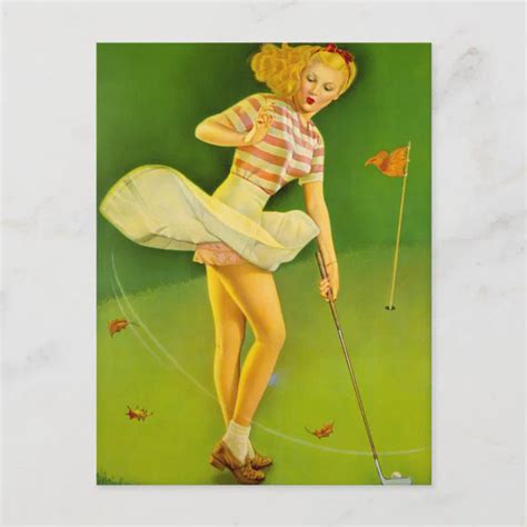 Golfing Sexy Vintage Pin Up Girl Postcard Zazzle