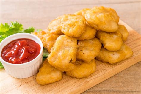 Chicken nuggets with sauce stock image. Image of fried - 133430625