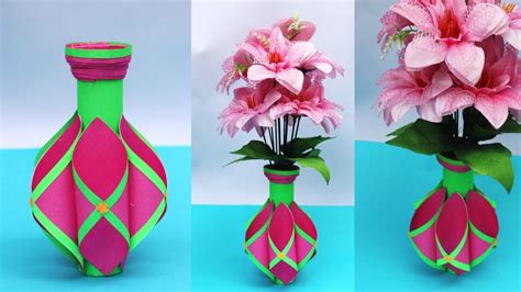 Easy Paper Flower Vase Making At Home Paper Art Craft Best Home