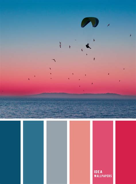 pink and blue sky inspired color palette , color inspiraiton, color schemes