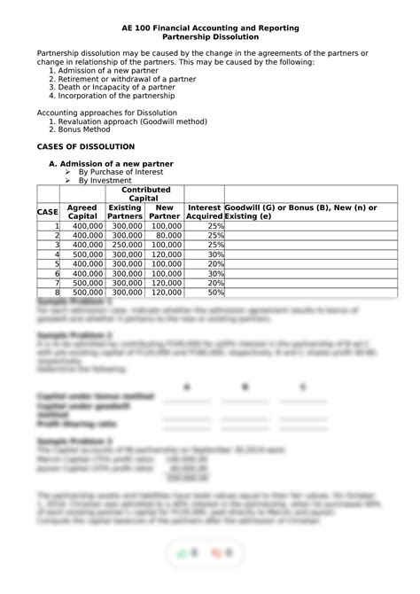 Solution Partnership Dissolution Notes And Sample Problems Compress