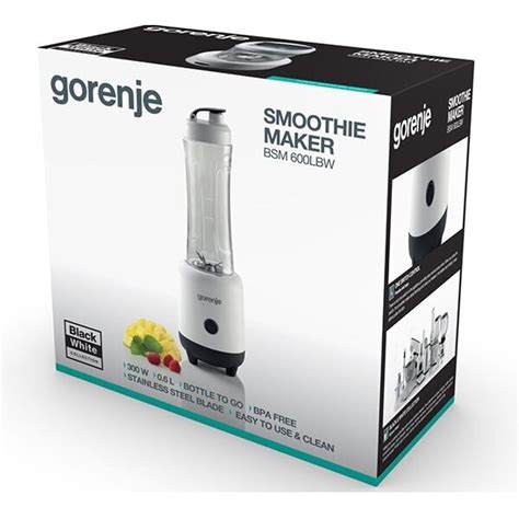 Mini Blender Gorenje Bsm Lbw L W Treapta Viteza Alb Negru