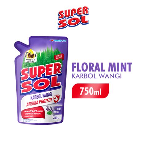 Supersol Pembersih Lantai Karbol Floral Mint Efektif Bunuh Kuman Ml