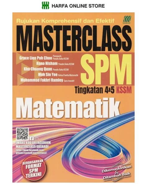 Rujukan Komprehensif Dan Efektif Masterclass Spm Matematik Tingkatan