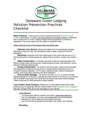 Pollution Prevention Practices Checklist Doc Template Pdffiller