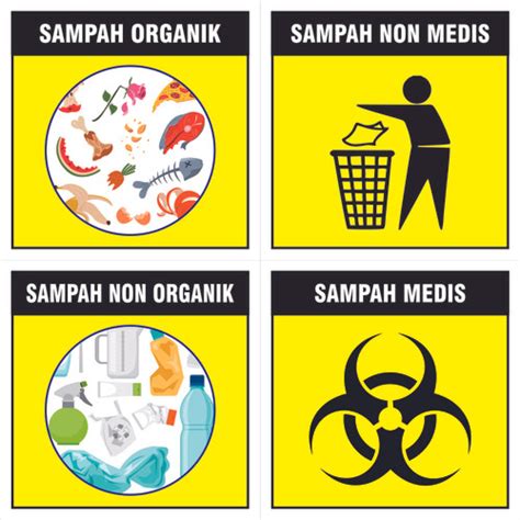 Jual STIKER VINYL SAMPAH MEDIS 15X15CM DIJUAL SATUAN SAMPAH ORGANIK