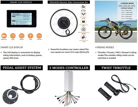 Pexmor 36v 750w Electric Bike Front Wheel Hub Conversion Kit Pexmor