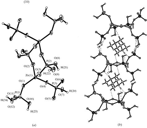 A ORTEP Plot Of The Structure Of The Zinc Phosphate Monomer C 6 N 2