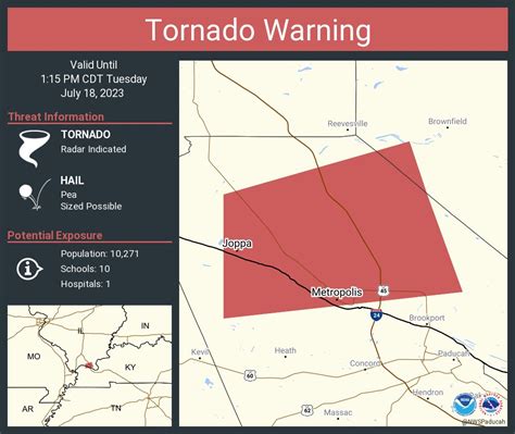 NWS Paducah KY On Twitter Tornado Warning Continues For Metropolis