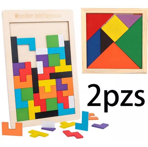 Rompecabezas Tangram Tipo Tetris Didactico Juego Madera Mebuscar México