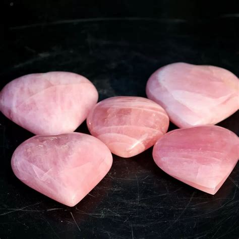 Pink Rose Quartz Heart The Green Crystal