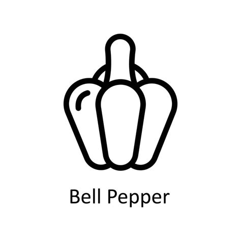 Bell Pepper Vector Outline Icons Simple Stock Illustration Stock