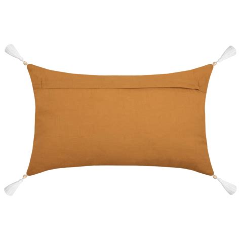 Coussin Rectangulaire Gaze De Coton Cm Sunda Jaune Safran D Co