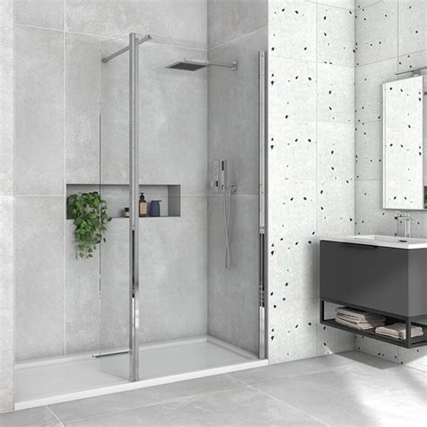 Harbour I8 8mm 2m Tall Easy Clean Wetroom Panel And Flipper Return Panel