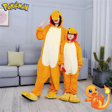 Mulheres Pok Mon Charmander Pijama De Flanela Figura Anime Fantasia