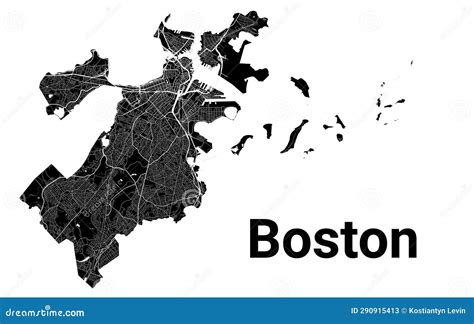 Mapa De La Ciudad De Boston Estados Unidos Los Límites Administrativos