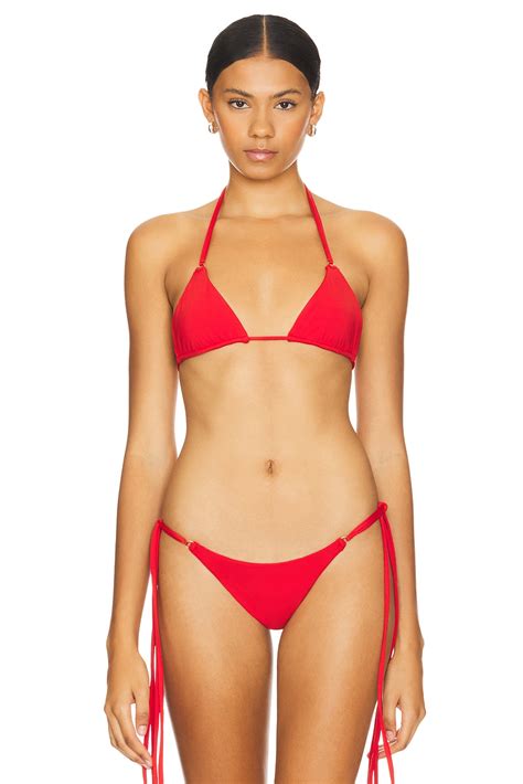 SKYLER SWIMWEAR Bikini V Top In Cherry Red REVOLVE