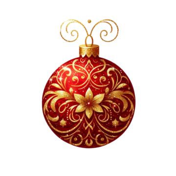 Adorno De Bola De Navidad Roja D Sobre Fondo Transparente Png Dibujos