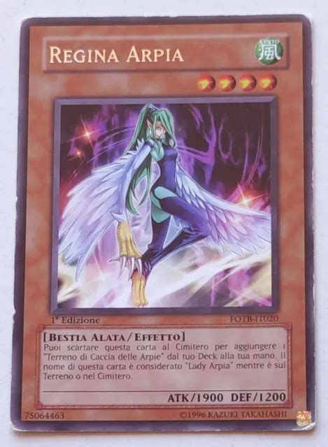 YU GI OH REGINA ARPIA FOTB IT020 Carta RARA Mostro 1 Edizione