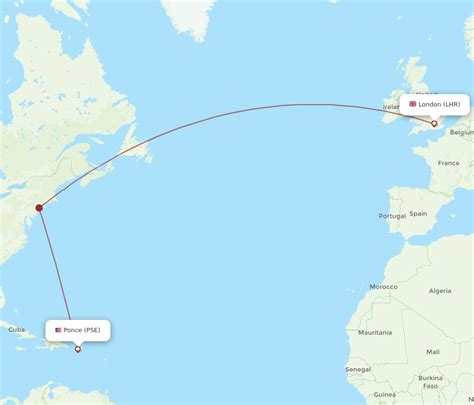 All Flight Routes From London To Ponce Lhr To Pse Flight Routes