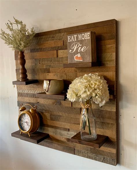 Reclaimed Barn Wood Wall Art with Shelves FREE SHIPPING | Etsy