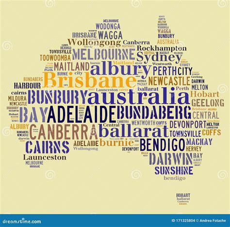 Australia Word Cloud Stock Illustration Illustration Of Darwin 171325804